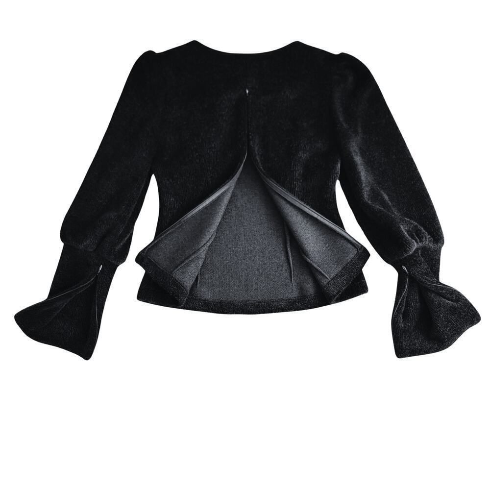 *RARE* KURT LYLE Smooth Minky Sweater w/ Leg-Of-Mutton Sleeves Womens XS Elegant